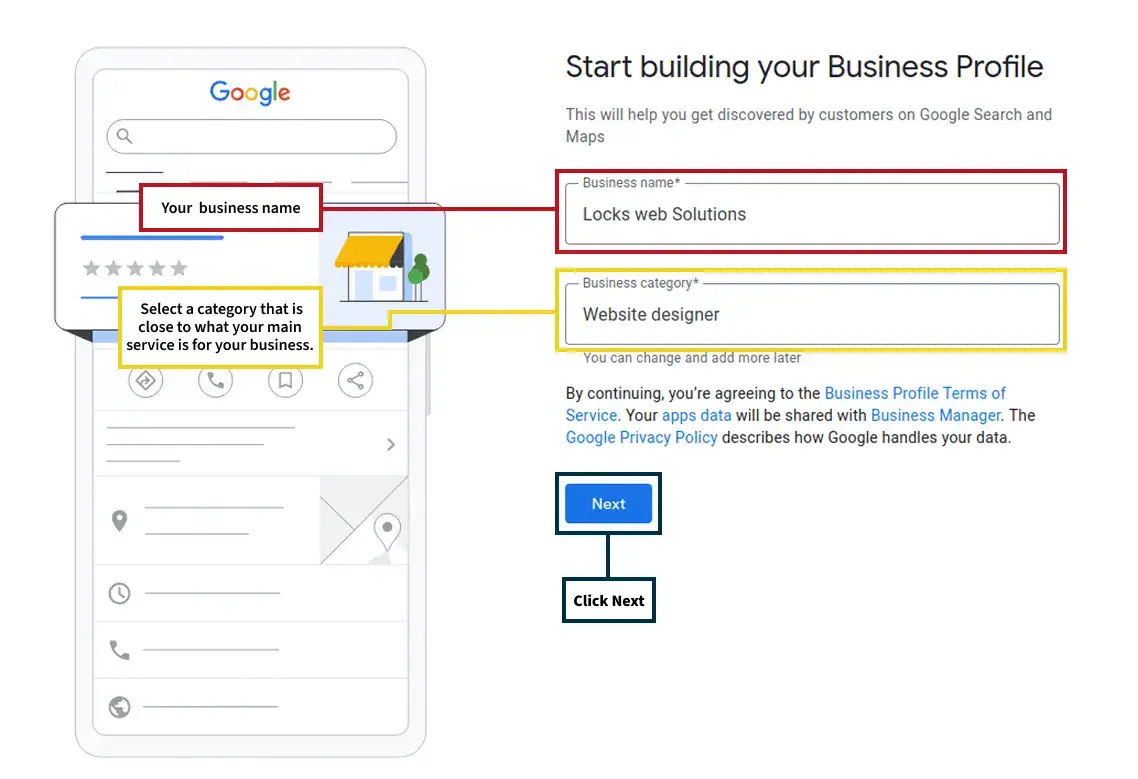 Google business profile page Google business profile page