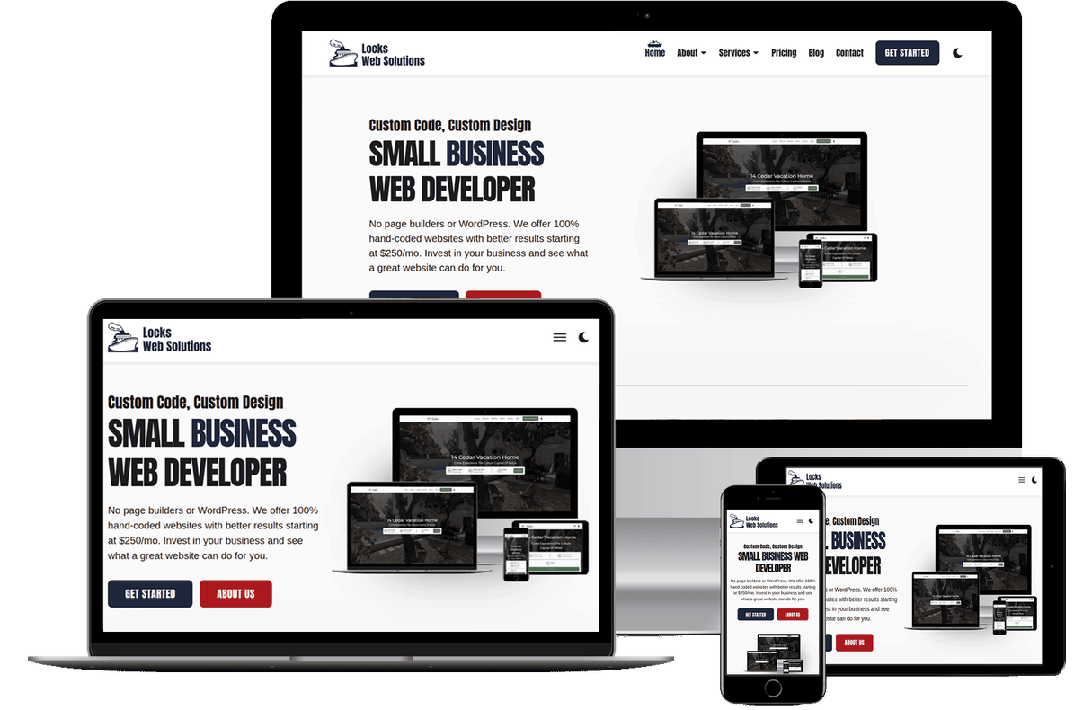 phone, tablet, laptop, desktop, displaying a
      website.