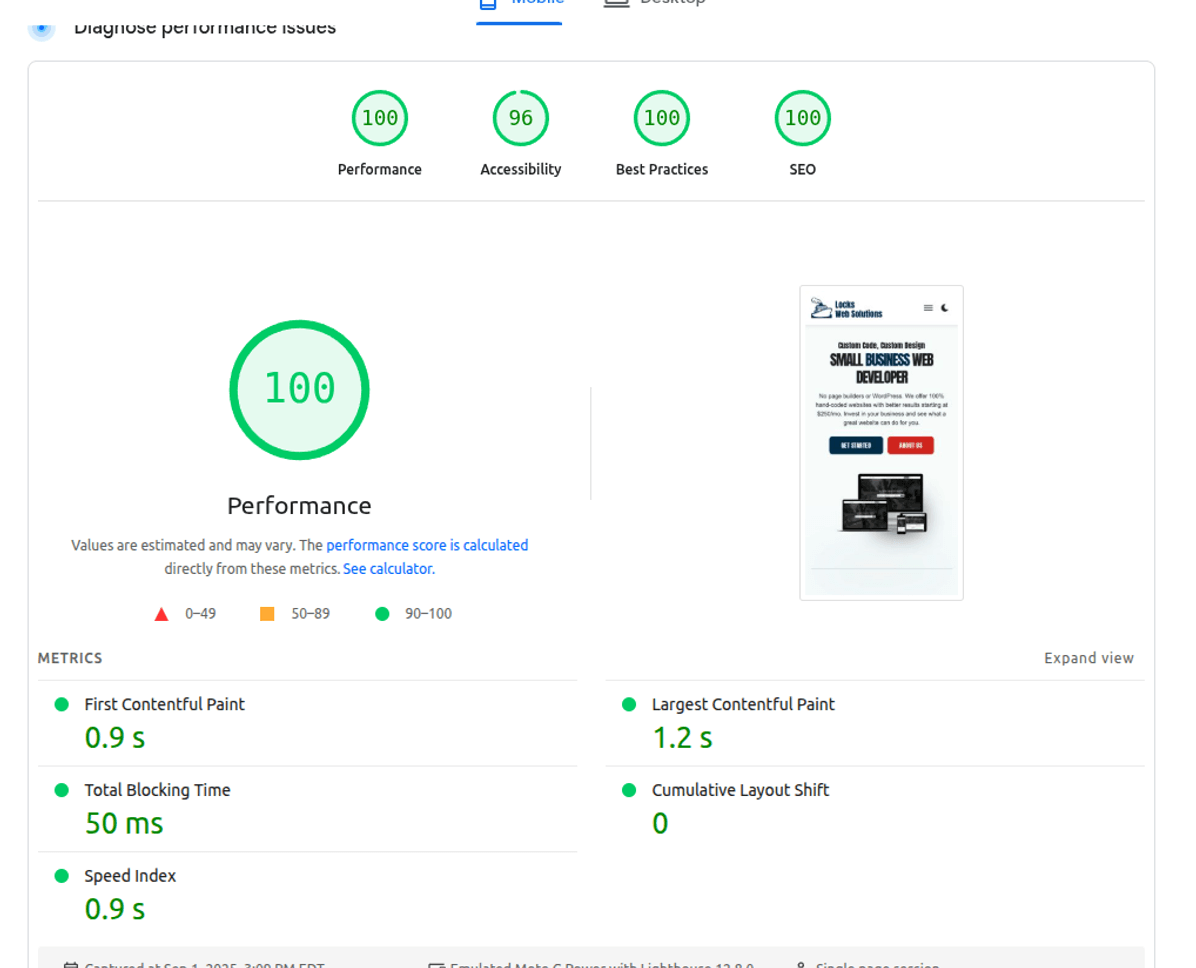 pagespeed after optimization
